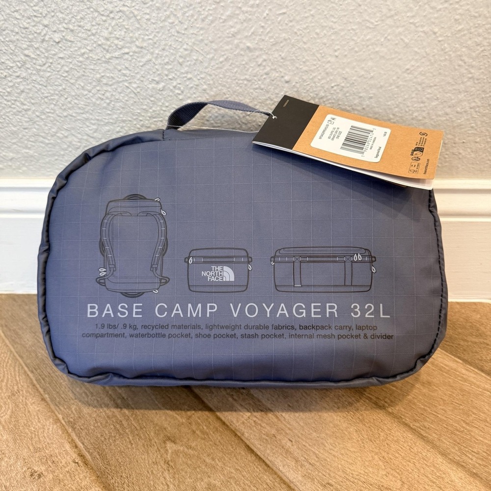 The North Face Base Camp Voyager 32L Duffel Granite Grey Travel Backpack Bag